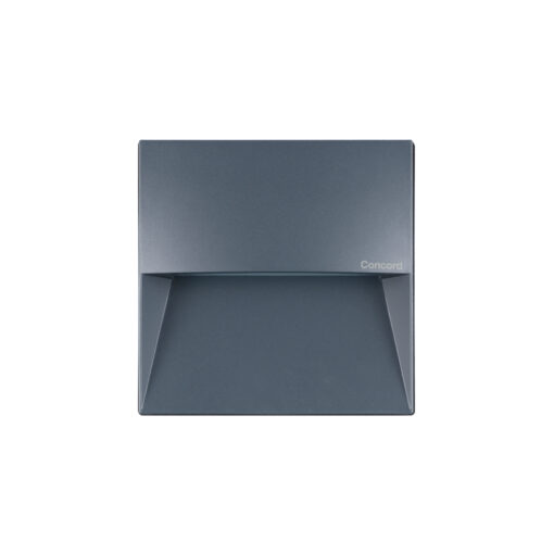 Muro Recessed Square, väggarmatur, 9.5W, 450lm, 3000K, assymetrisk optik, CRI80, ONOFF, antracitgrå