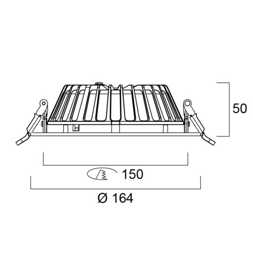 Insaver Slim UGR19, D150mm, infälld, 9,5W, 1200lm, 4000K, CRI80, 70° ljusöppning, ONOFF, vit - Bild 18