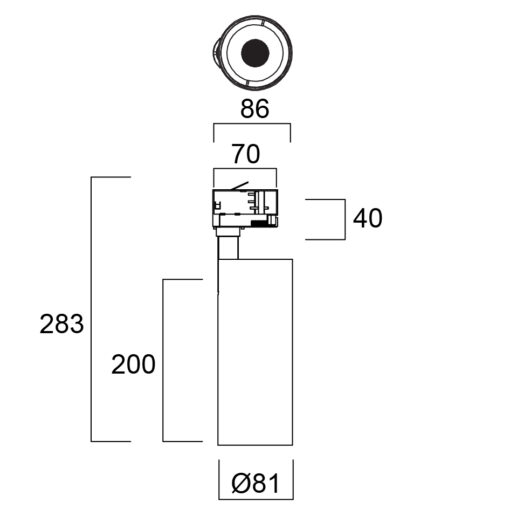 Pixo Medium, 3-fas, 32W, 3000lm, 4000K, CRI90, 24,36,54° ljusöppning, ONOFF , svart - Bild 18