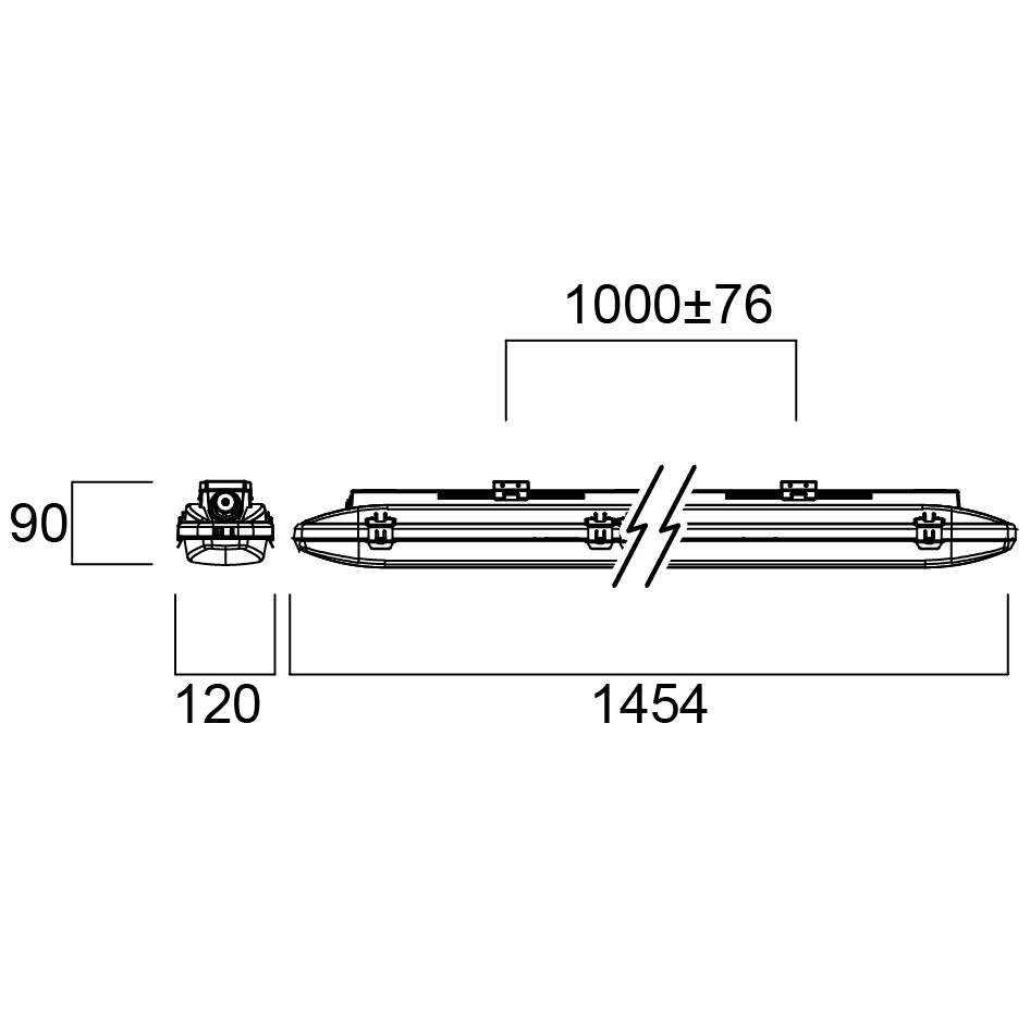 Resisto GRP, L1500mm, 51W, 7000lm, 4000K, ONOFF - Bild 6