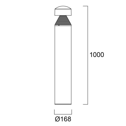Start Bollard, L1000, mark, 26W, 1100lm, 4000K, ONOFF, svart - Bild 5