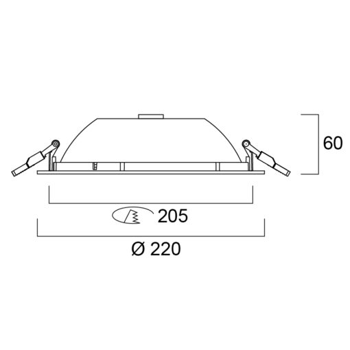 Start Downlight, D205mm, infälld, 20W, 2100lm, 3000K, CRI80, Opal, 74° ljusöppning, DALI, vit - Bild 15