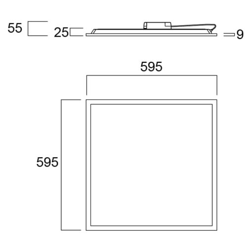 Start Panel IP40, infälld, 600x600, 36W, 3800lm, 3000K, DALI, CRI80, microprisma - Bild 10
