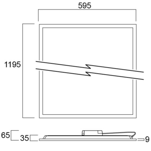 Start Panel IP40, infälld, 1200x600, 58W, 5900lm, 4000K, ONOFF, CRI 80, microprisma - Bild 11