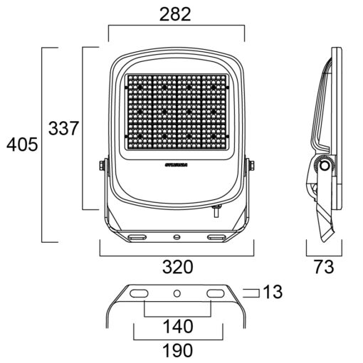 Kalani, ytmonteras, 150W, 20800lm, 3000K, CRI80, Assymetrisk, ONOFF, svart, kabel 1m - Bild 8