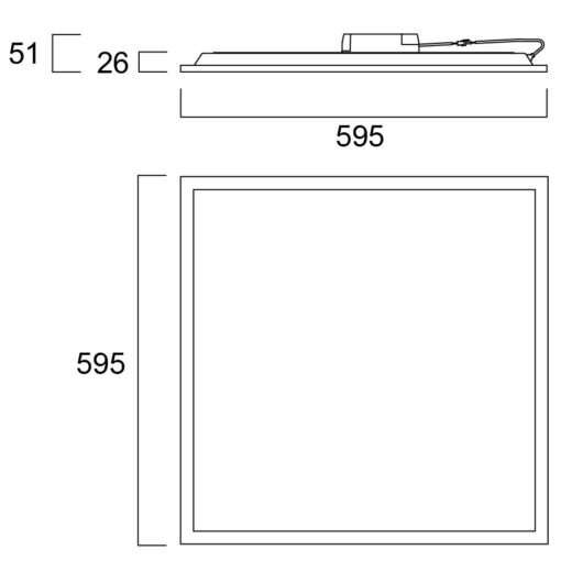 Start Panel IP40, infälld, 600x600, 27W, 3400lm, 3000K, ONOFF, CRI80, microprisma - Bild 11