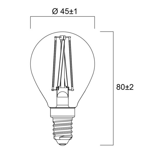 Toledo Retro Klot Matt, 4,5W, 470lm, 2700K, LED-ljuskälla, E14, ONOFF - Bild 4