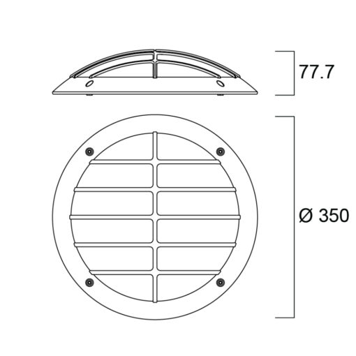 START SURFACE IP66, D350MM, "GRILLE", vit - Bild 11