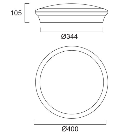 Start Surface IP54, D400mm, ytmonteras, 33W, 2500-4000lm, 3000/4000K, NÖDLJUS - Bild 12