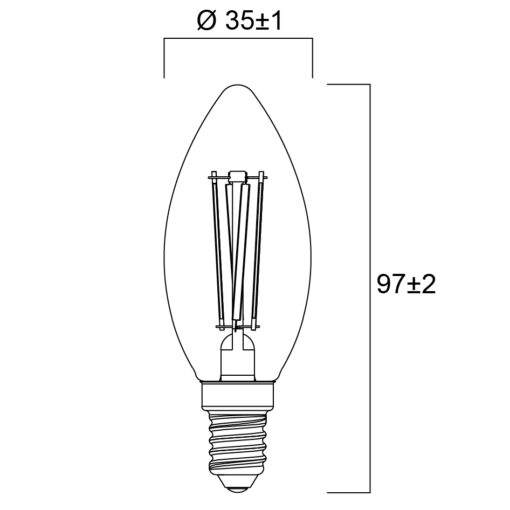 ToLEDo RT Candle, E14, LED-ljuskälla, 4,5W, 470lm 6500K, dimbar - Bild 4
