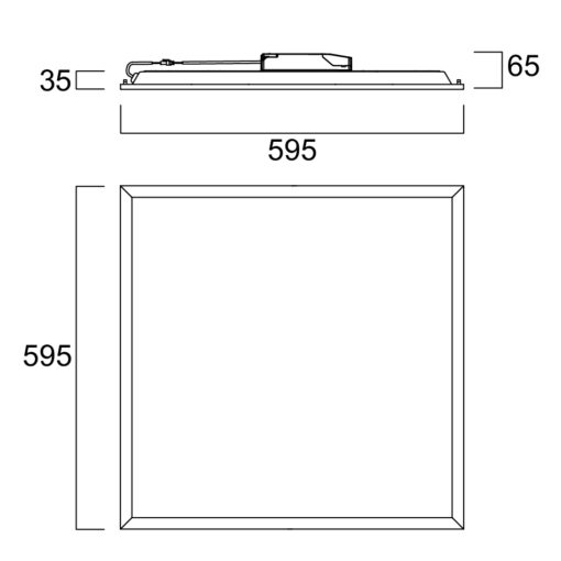 Quantum IP54, infälld, 600x600, 28W, 4300lm, 3000K, CRI80, UGR19, DALI - Bild 11