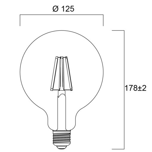 ToLEDo RT G125, LED-ljuskälla, E27, 8W, 1055lm, 2700K - Bild 5