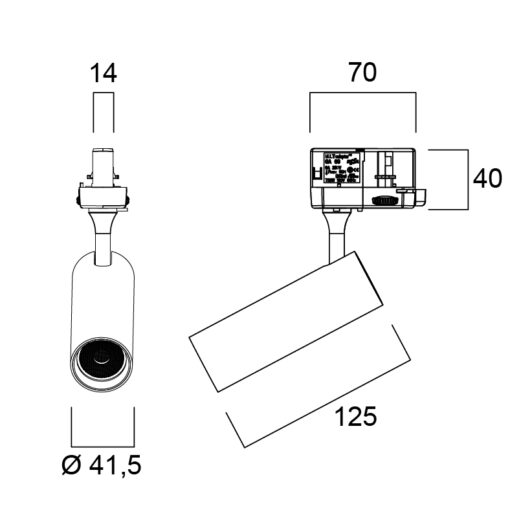 Pixo Mini, 3-fas, 6,5W, 490lm, 2700K, CRI90, 40° ljusöppning, ONOFF , svart - Bild 13