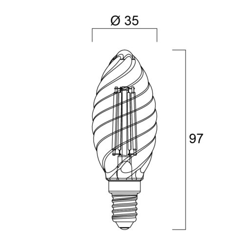 ToLEDo RT Candle Twister E14, 4,5W, 470lm 2700K, onoff - Bild 7
