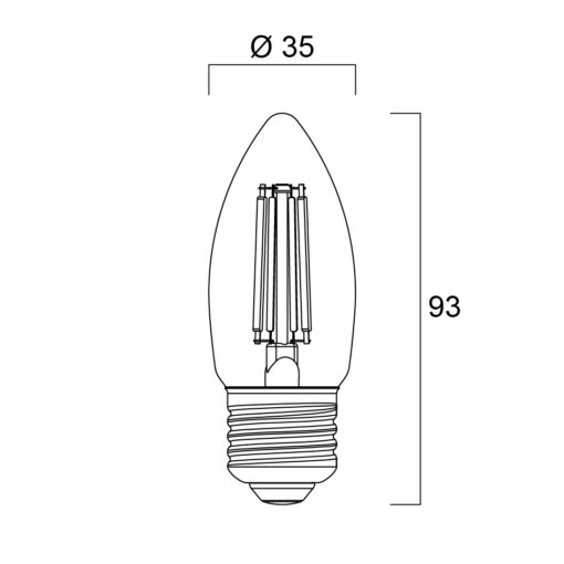 ToLEDo RT Candle, E27, LED-ljuskälla, 4,5W, 470lm 2700K, onoff - Bild 7