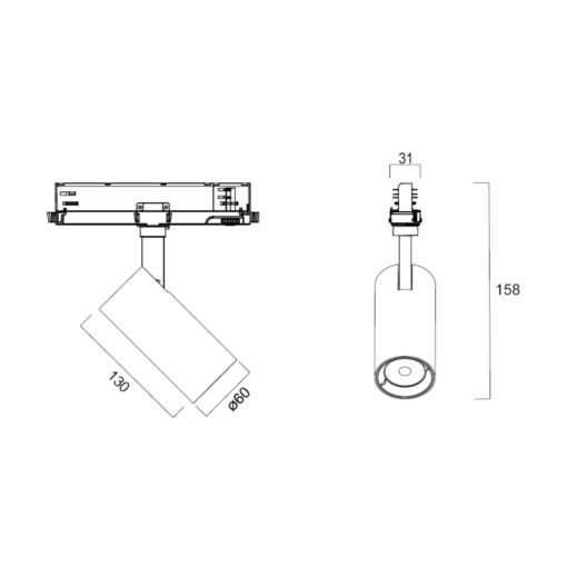 Pixo Small, 3-fas, 14W, 1700lm, 24°/36°/54° ljusöppning, CRI90, 4000K, DALI, svart - Bild 14