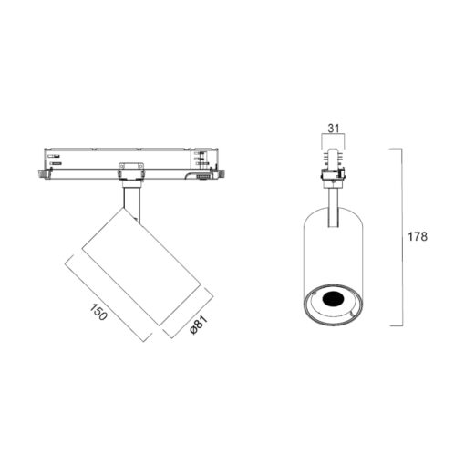Pixo Medium, 3-fas, 31W, 3525lm, 24°/36°/54° ljusöppning, CRI90, 3000K, DALI, svart - Bild 14