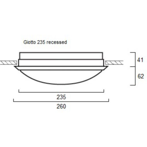 Giotto, D235mm, infälld, 10W, 1075m, 3000K, ONOFF, vit, - Bild 12