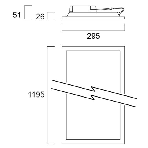 Start Panel IP40/20, infälld, 1200x300, 29W, 3600lm, 3000K, ONOFF, CRI80, microprisma - Bild 11