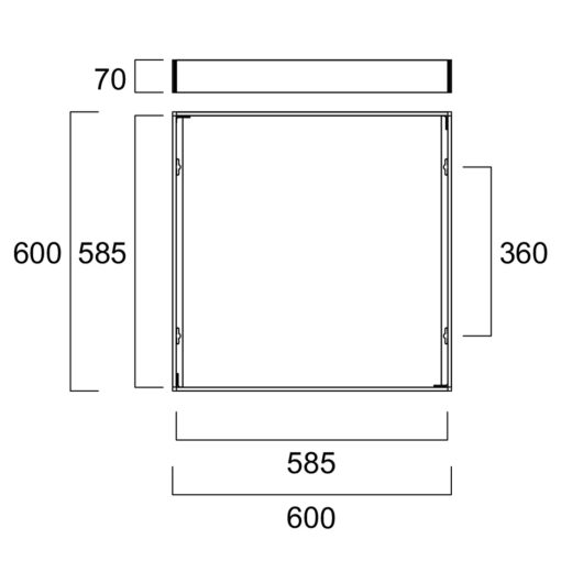 Monteringsram, Panel, 600x600x70mm, vit - Bild 6
