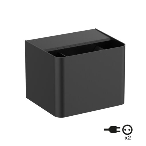 SLC Shadow, L165mm, 10W, 787m, 2700/3000/4000K, CR80, upp/nerljus ställbar, dim, svart, 2x Shuko