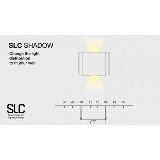 SLC Shadow, L165mm, 10W, 787m, 2700/3000/4000K, CR80, upp/nerljus ställbar, dim, svart, 2x Shuko - Bild 3