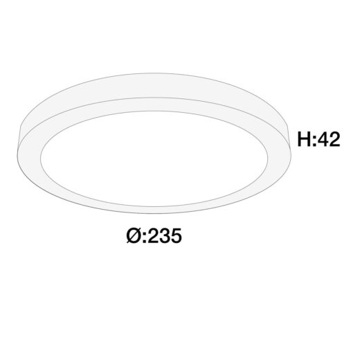SLC Space, D235mm, ytmonteras, 16W, 1450lm, 2700K, CR80, ONOFF, vit - Bild 2