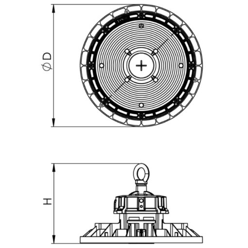 Disc A, D260mm, pendlas, 185W, 27750lm, 4000K, CR80, 90°, ONOFF, svart - Bild 6
