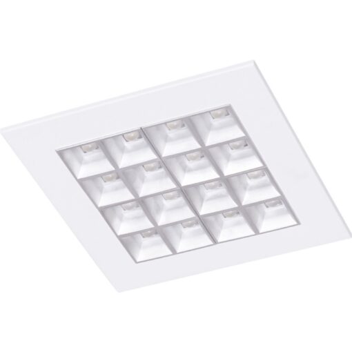 Tetra R, 230x230mm, infälld, 14,6W, 2237lm, 3000K, CRI80, parabolisk reflektor, DALI, vit