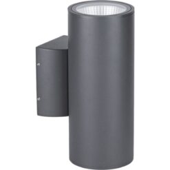 Pipe LED Upp/Ner, väggmonteras, 12,5W, 1250lm, 4000K, CR80, 36°, ONOFF, mörkgrå