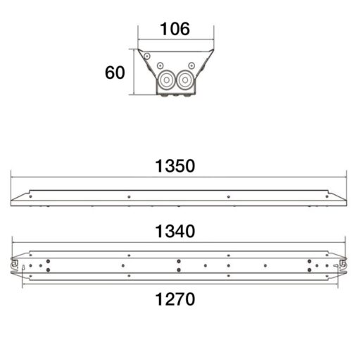 SLC Fender, L1350mm, Ytmonteras/pendlas, 60W, 10500lm, 4000K, CRI80, 90°, ONOFF, DIP switch - Bild 2