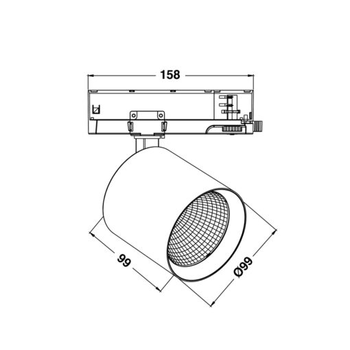 SLC Fox, 3-fas skena, 38W, 4000lm, 3000K, CR90, 38°, ONOFF, svart - Bild 4