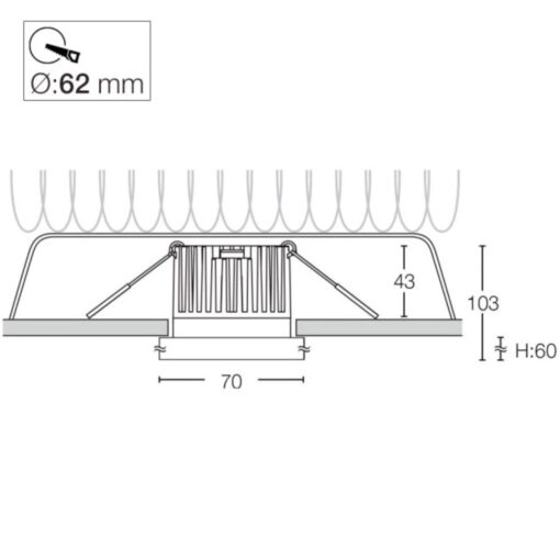 SLC Tubo BL, D70mm, ytmonterad, 10W, 440lm, 3000K, CR90, 24°, Trailing edge, svart - Bild 3