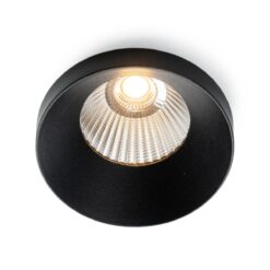 SLC Design Owi, infälld, D70mm, 9W, 674lm, 2700K, CRI90, 36°, FASDIM, svart