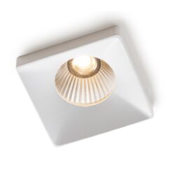 SLC Design Squary, infälld, 70x70mm, 9W, 703lm, 27000K, CRI90, 36°, FASDIM, vit