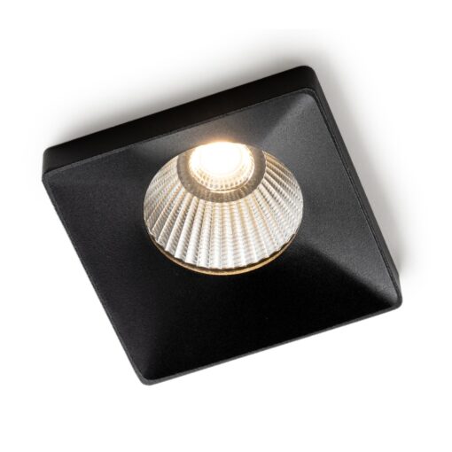SLC Design Squary, infälld, 70x70mm, 9W, 668lm, 2700K, CRI90, 36°, FASDIM, svart