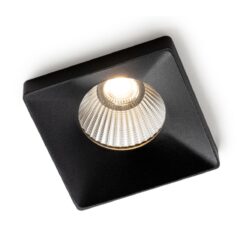 SLC Design Squary, infälld, 70x70mm, 9W, 715lm, 3000K, CRI90, 36°, FASDIM, svart