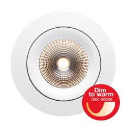 SLC One360 DTW, D90mm, infälld, 8W, 444lm, 1800-3000K, CRI>90, 36°, Trailing edge, vit