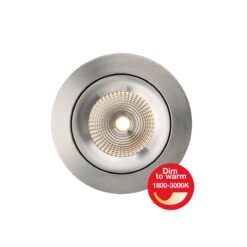SLC One360 DTW, D90mm, infälld, 8W, 474lm, 1800-3000K, CRI>90, 36°, Trailing edge, aluminium