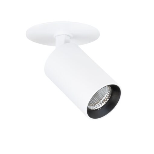 SLC Art 1xWH, D55mm, infälld, 10W, 815lm, 3000K, CRI90, 24°, Trailing edge, vit