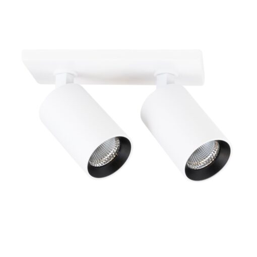SLC Art 2xWH, 2xD55mm, infälld, 20W, 1480lm, 2700K, CRI90, 24°, Trailing edge, vit