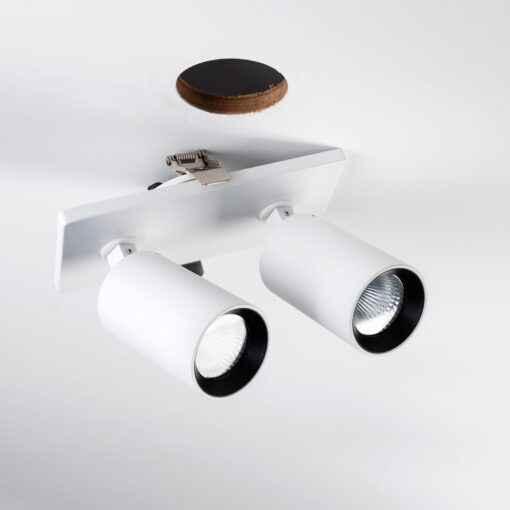 SLC Art 2xWH, 2xD55mm, infälld, 20W, 1480lm, 2700K, CRI90, 24°, Trailing edge, vit - Bild 3