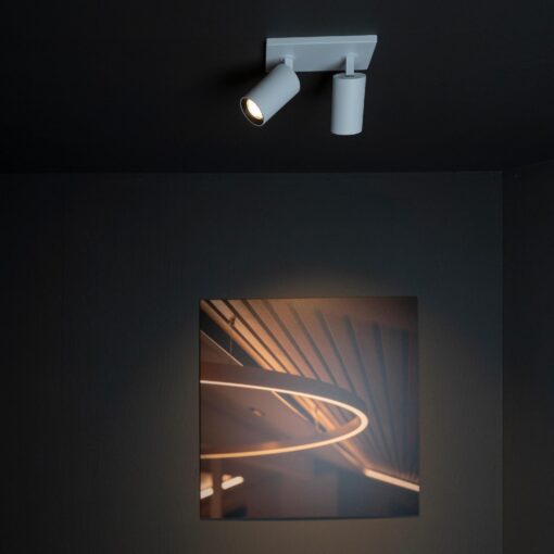 SLC Art 2xWH, 2xD55mm, infälld, 20W, 1630lm, 3000K, CRI90, 24°, Trailing edge, vit - Bild 8