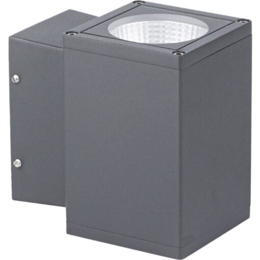 Cube LED Upp/Ner, väggmonteras, 12,5W, 960lm, 3000K, CR80, 36°, ONOFF, mörkgrå