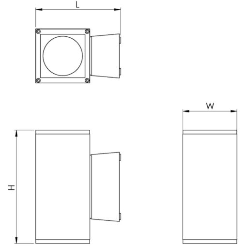 Cube LED Upp/Ner, väggmonteras, 12,5W, 1000lm, 4000K, CR80, 36°, ONOFF, mörkgrå - Bild 3