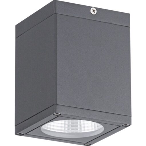 Cube SR LED Ner, takmonteras, 8,5W, 653lm, 3000K, CR80, 60°, ONOFF, mörkgrå