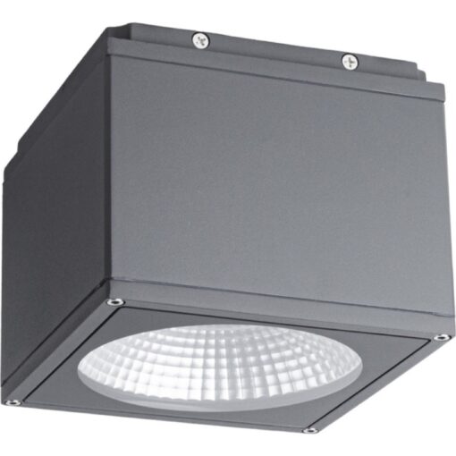 Cube SR LED Ner, takmonteras, 12,5W, 1045lm, 3000K, CR80, 60°, ONOFF, mörkgrå