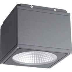 Cube SR LED Ner, takmonteras, 12,5W, 1089lm, 4000K, CR80, 60°, ONOFF, mörkgrå