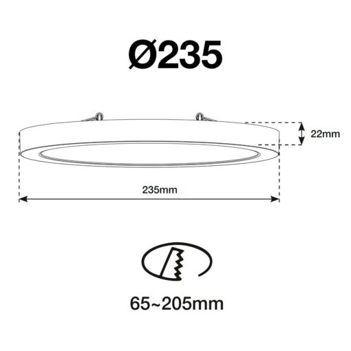 SLC Essentia, D235mm, 16W, 1710lm, 2700/3/4K, CRI80, fasdim, vit - Bild 2