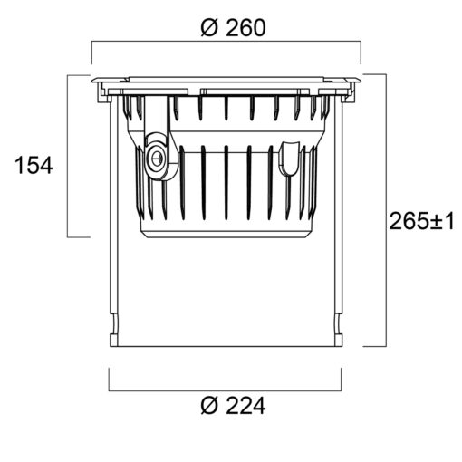 Interrata Adjustable L, D260mm, infälld, 29W, 2000lm, 3000K, CRI80, 25°, ONOFF, rostfritt - Bild 8